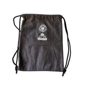 💖WOD grey backpack with logo and black rope shoulder straps